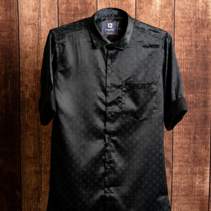 Midnight Noir Textured Party Shirt