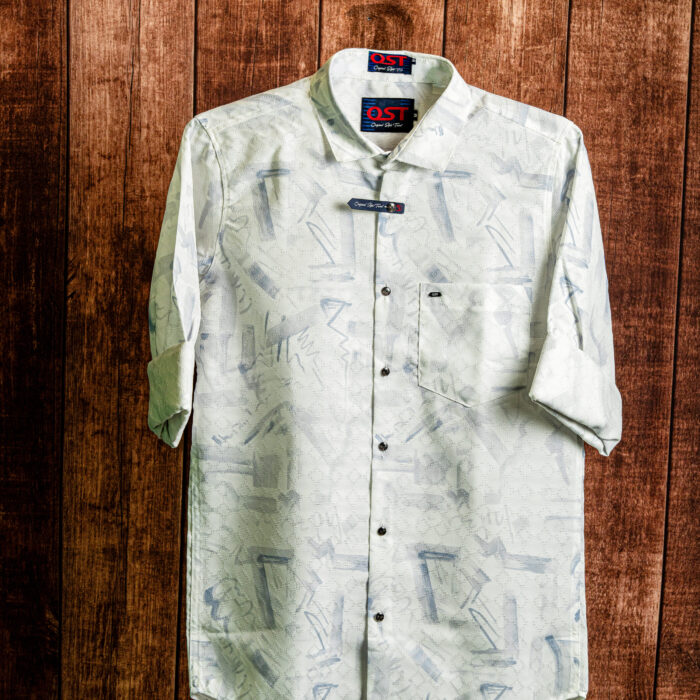 Abstract Mint Weave Cotton Shirt
