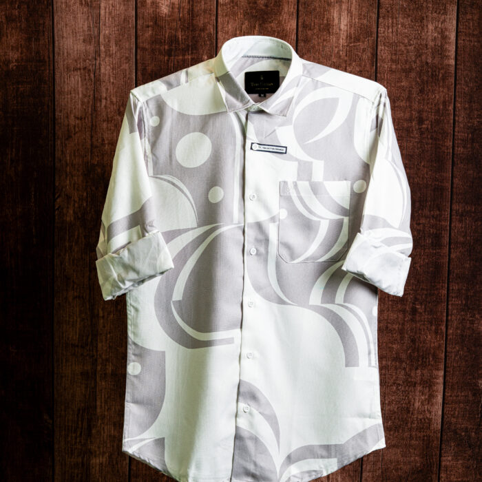 Modern Retro Liquid Swirl Cotton Shirt