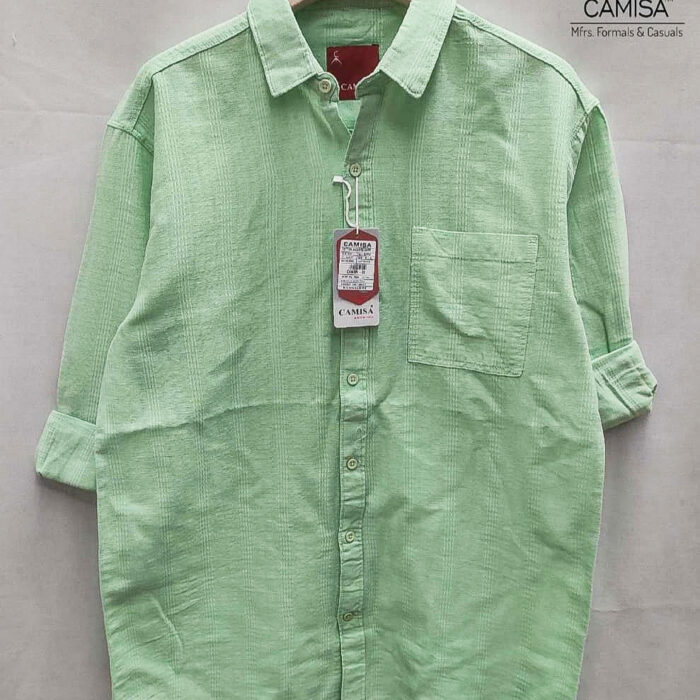 Men’s Mint Green Cotton Casual Shirt