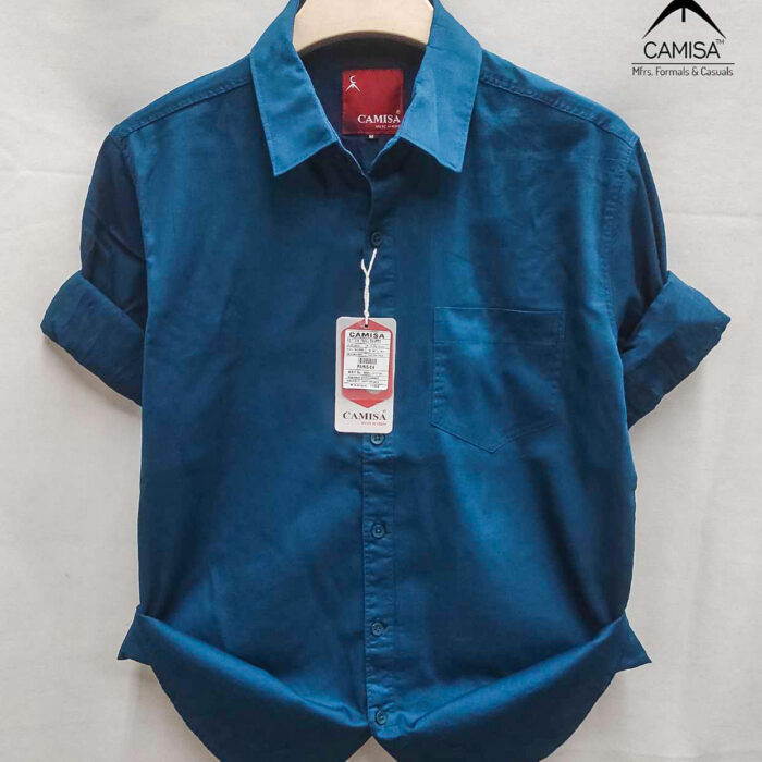 Teal Cotton Twill Men's Shirt